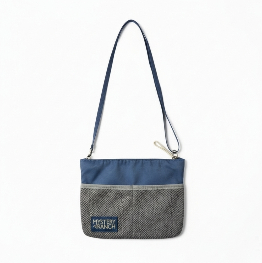 Mystery Ranch Blue Crossbody Bag | Mesh Pocket Sacoche | Travel Utility Pouch
